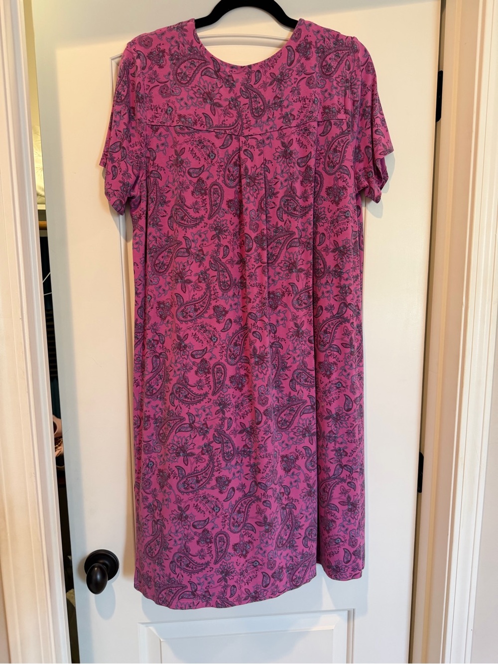 J. Jill Purple Pink Paisley Short-Sleeve Tunic Dress - Picture 3 of 4